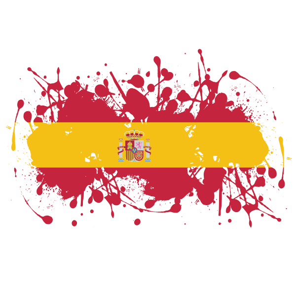 Spanish flag paint splatter