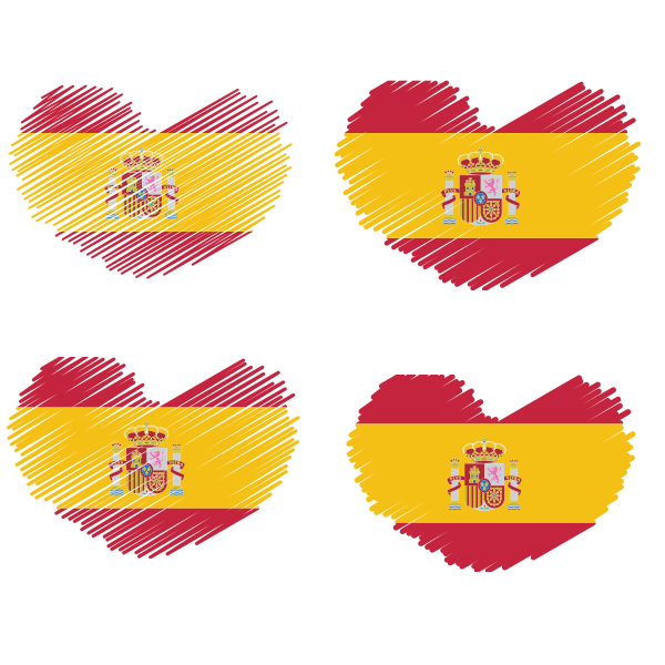 Spanish flag heart shape