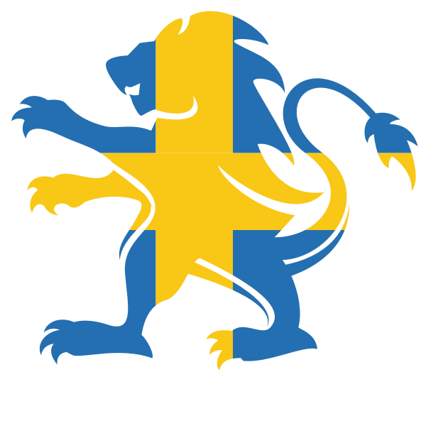 Swedish flag lion silhouette