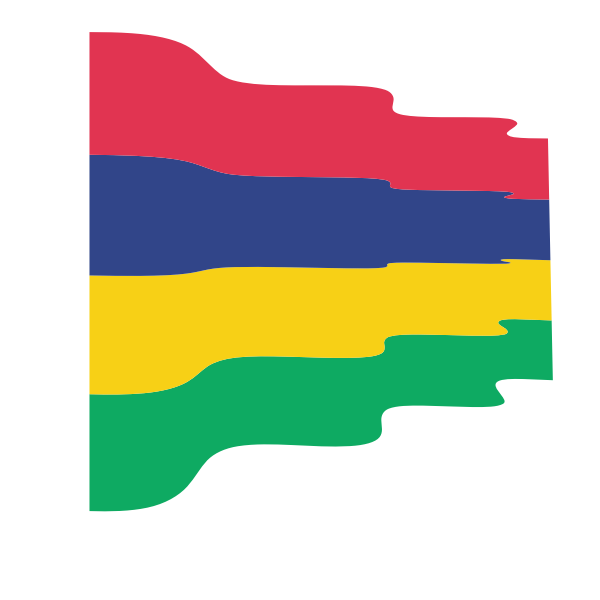 Waving flag of Mauritius