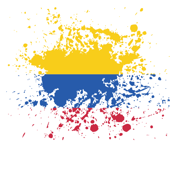 Colombian flag ink splatter