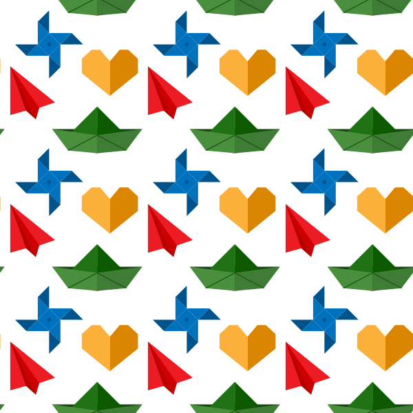 Origami shapes seamless pattern