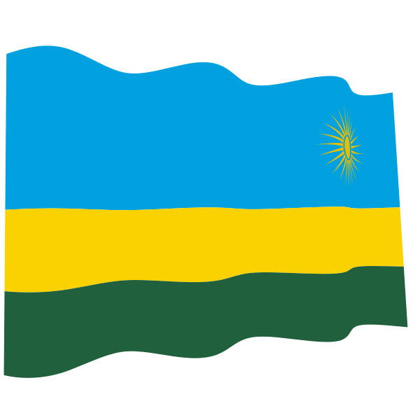 Waving flag of Rwanda