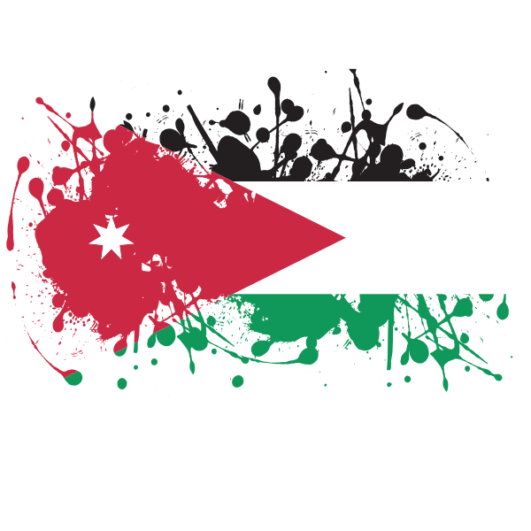 Flag of Jordan ink splatter