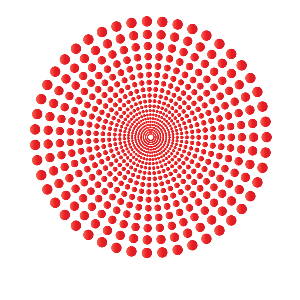 Halftone dots in circle