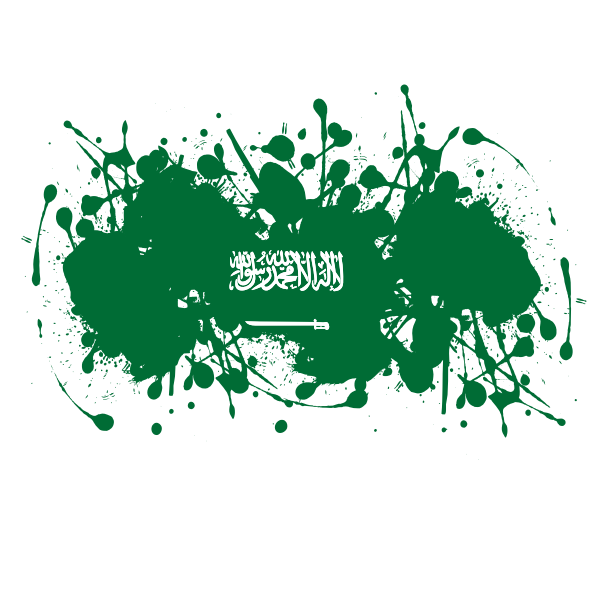 Saudi Arabia flag ink splatter