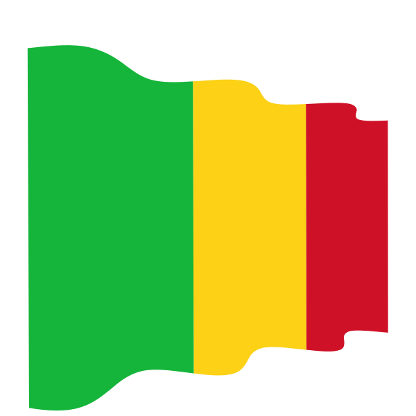 Waving flag of the Republic of Mali