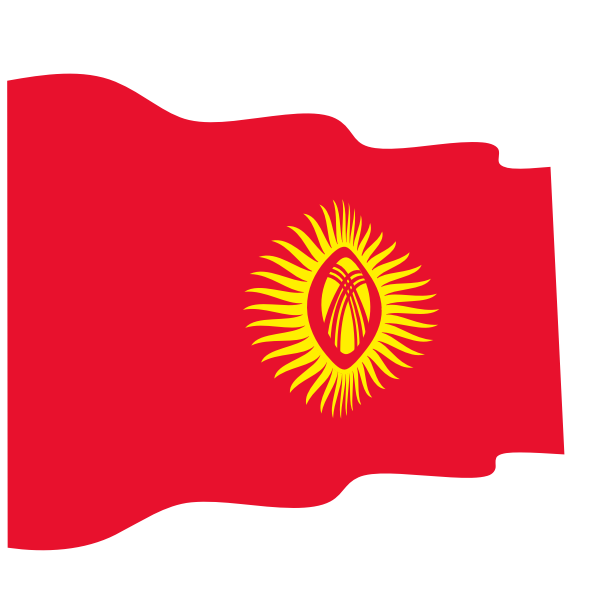 Waving flag of Kyrgyzstan