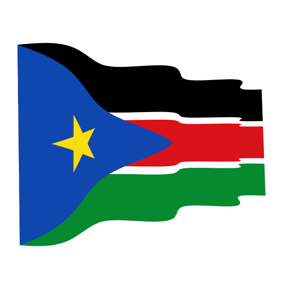 Waving flag of South Sudan