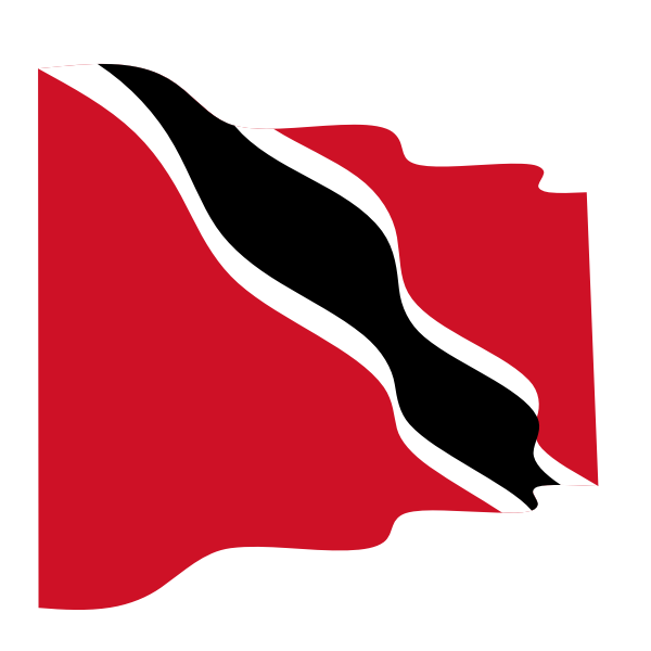 Waving flag of Trinidad and Tobago