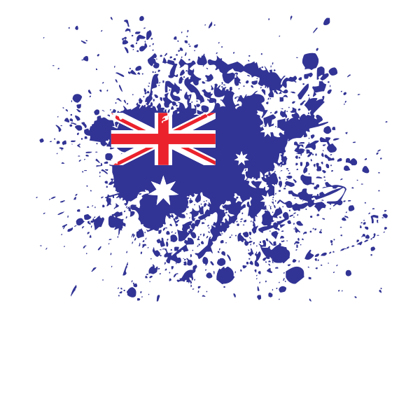 Australian flag ink splatter