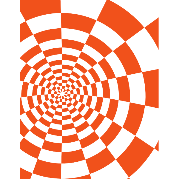 Checkered pattern swirl shape