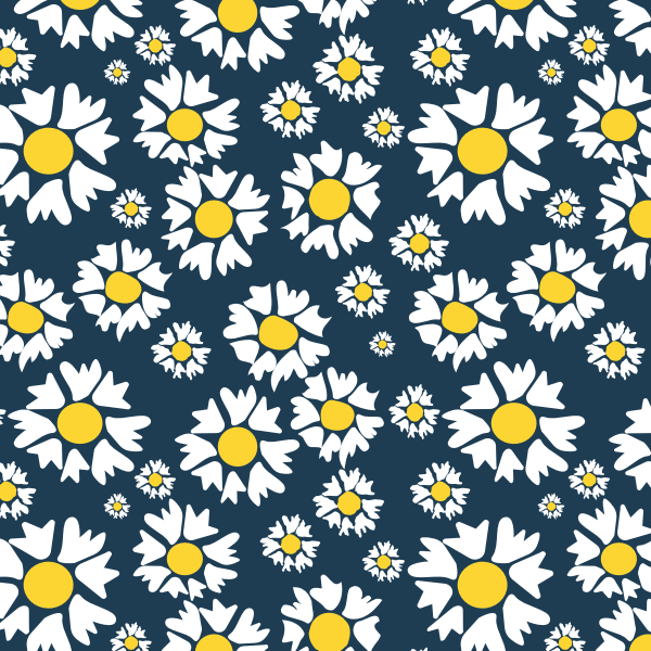 White flowers seamless pattern