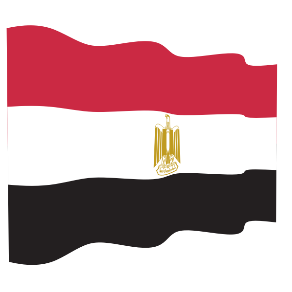 Waving flag of Egypt
