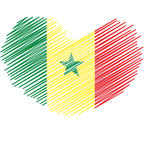 Heart with flag of Senegal