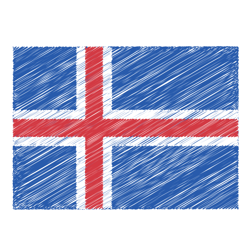 Iceland flag scribble effect
