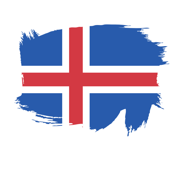 Icelandic flag brushstroke pattern