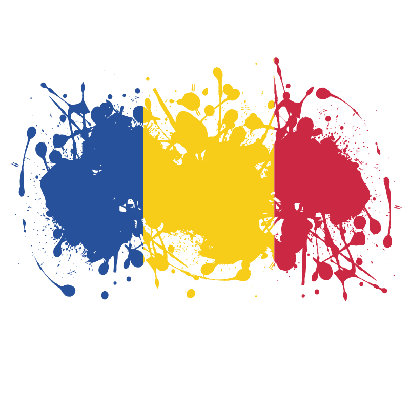 Flag of Romania ink splatter