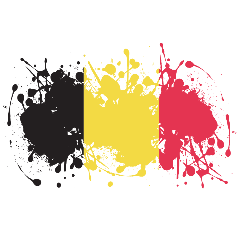 Belgian flag ink grunge