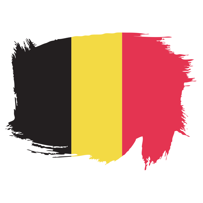 Belgian flag on white background