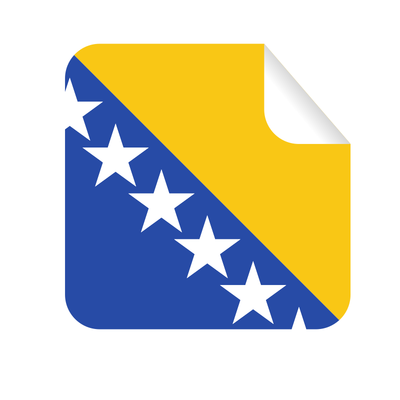 Bosnia and Herzegovina flag square sticker