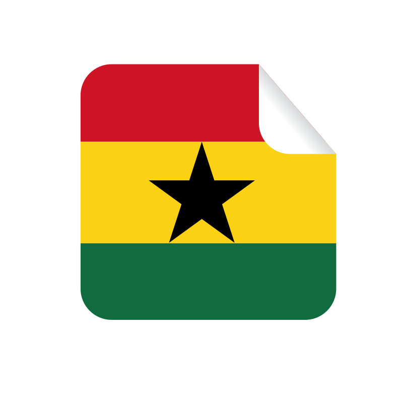 Ghana flag square sticker