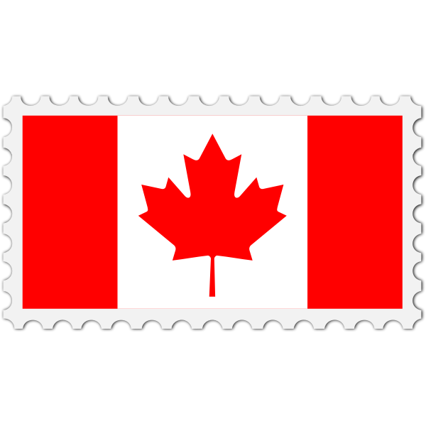 Canada flag stamp