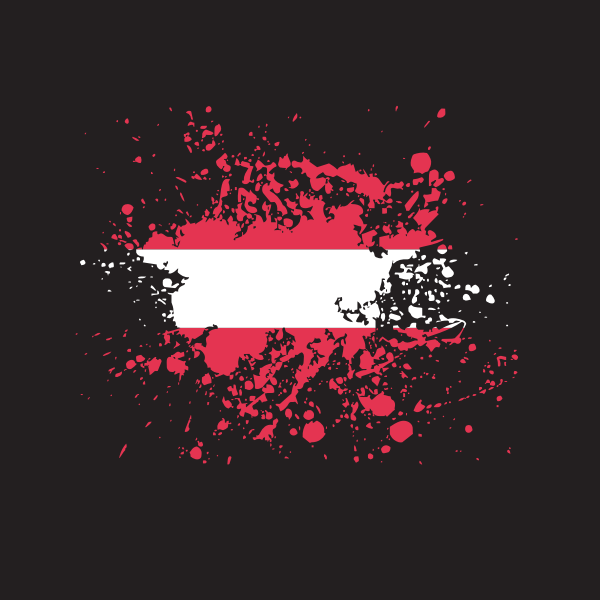 Austria national flag ink splatter