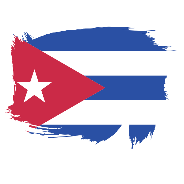 Cuba flag painted