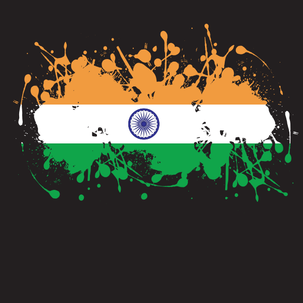 Indian national flag ink grunge