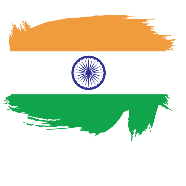 India national flag painted on white background