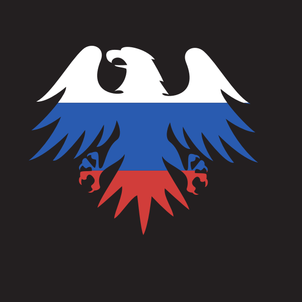 Russian flag eagle silhouette