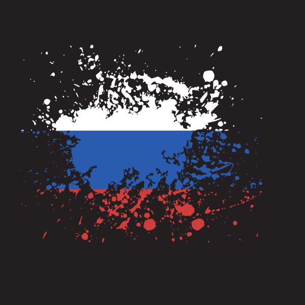 Russian national flag ink grunge