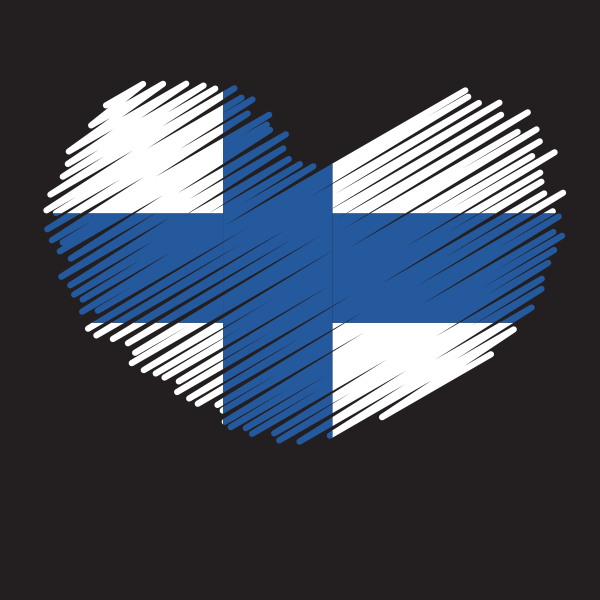 Finland flag heart shape