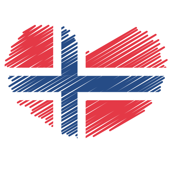 Norwegian flag heart symbol