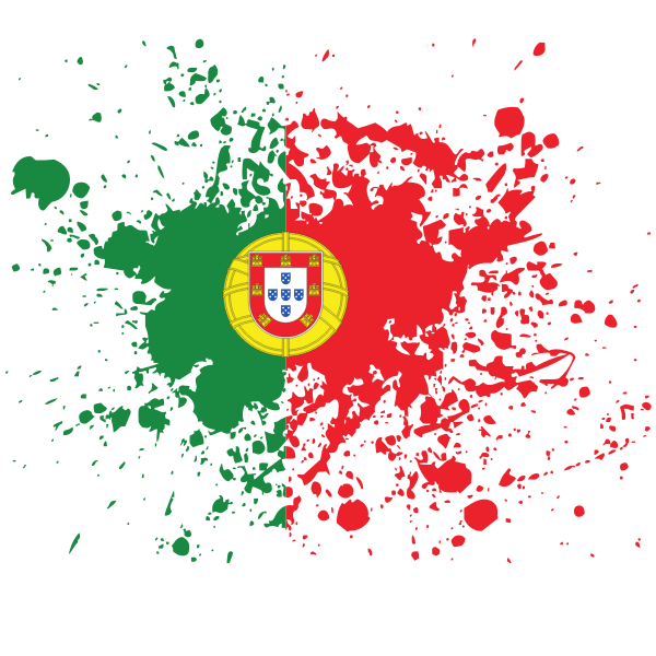 Portuguese flag ink grunge