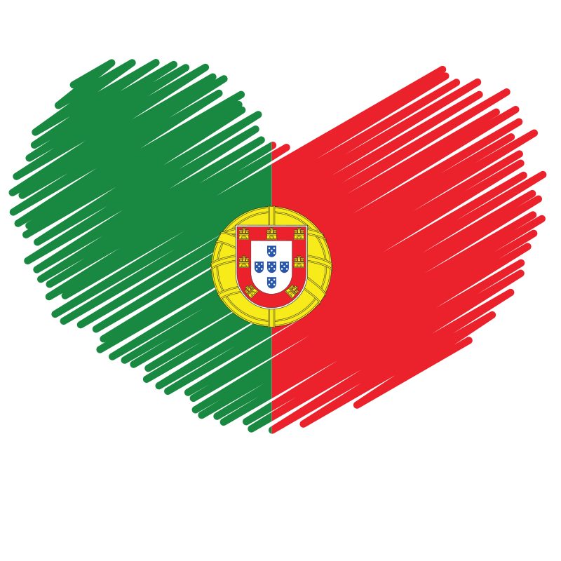 Portuguese flag heart symbol