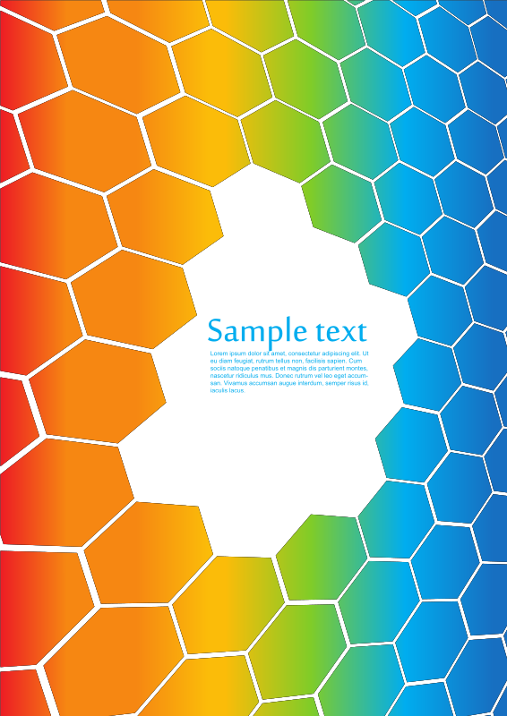 Hexagon pattern with sample text