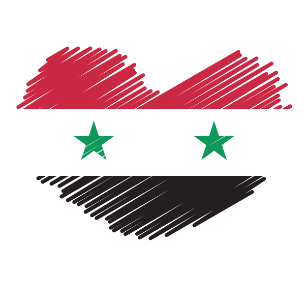 Syrian flag inside a heart shape