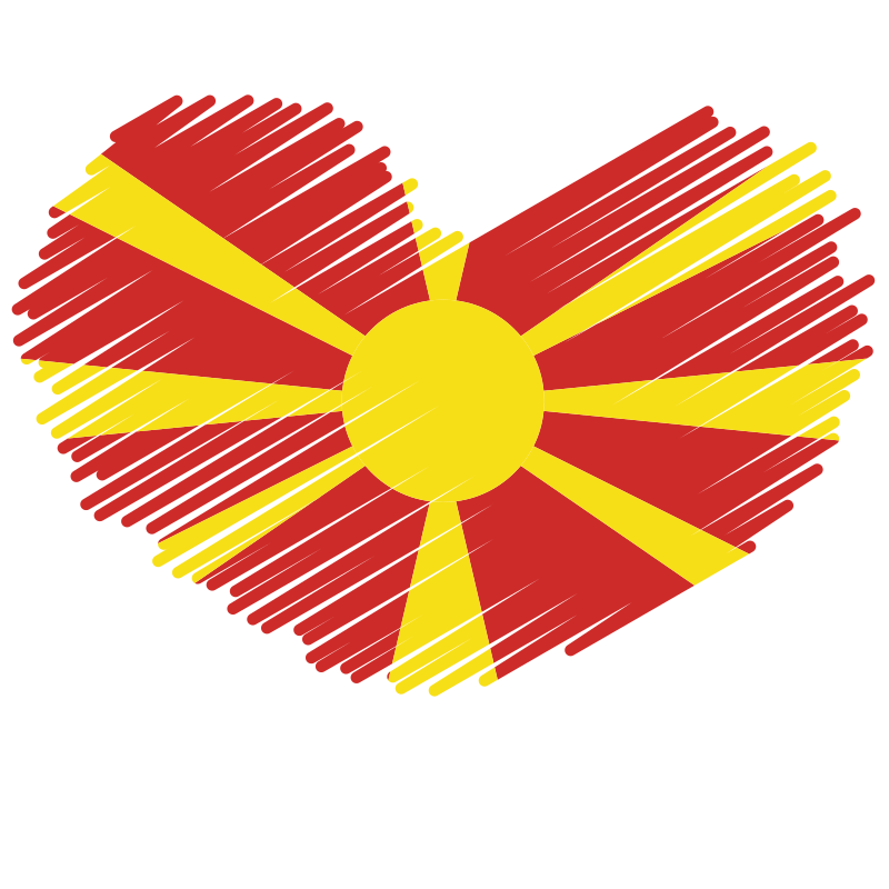 Macedonia flag heart symbol