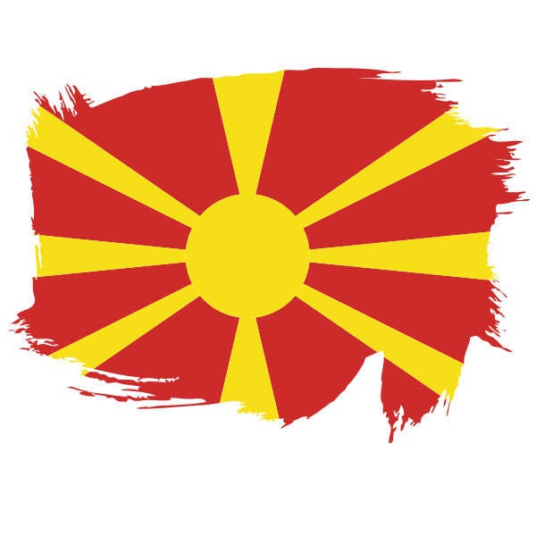Painted flag of North Macedonia