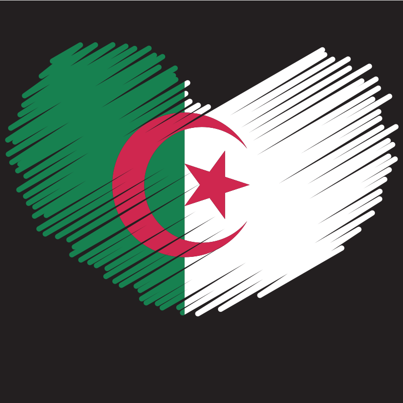 Algerian flag heart symbol
