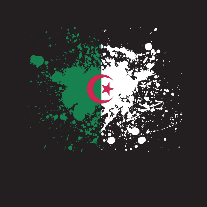 Ink burst Algeria flag