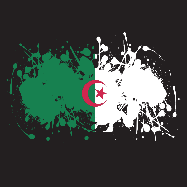 Ink splash Algerian flag