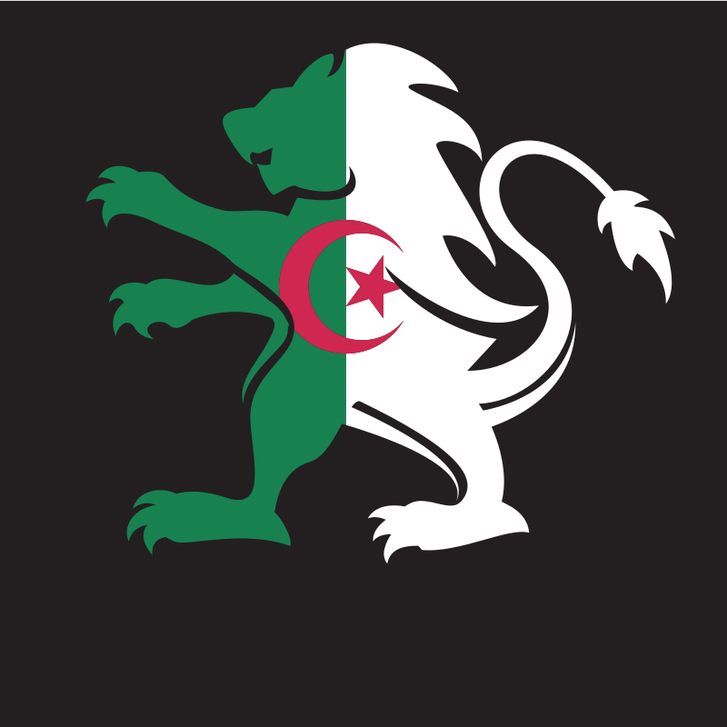 Lion heraldic Algeria flag