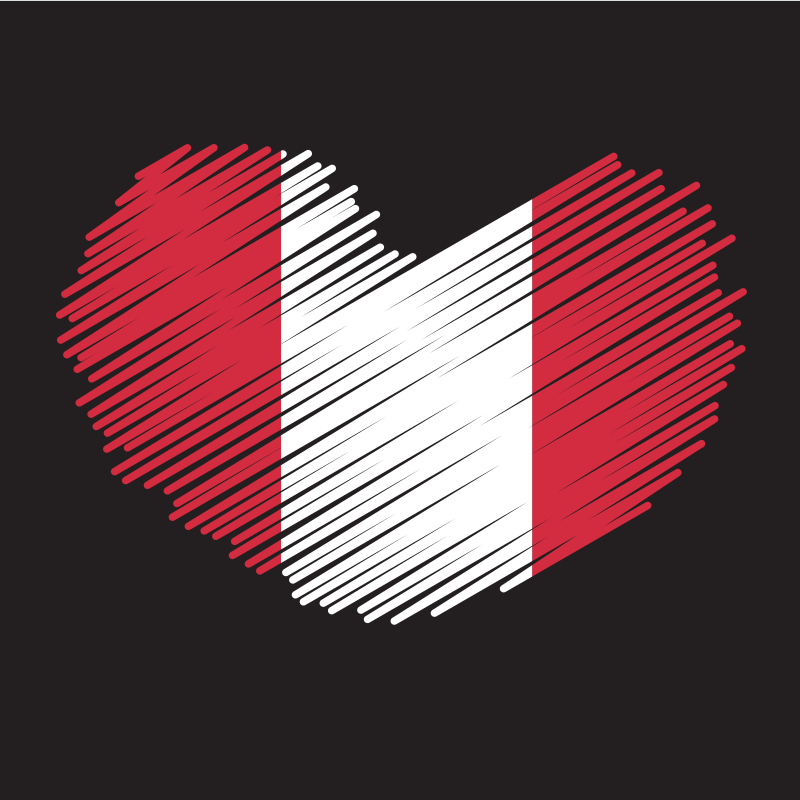 Peru flag patriotic heart