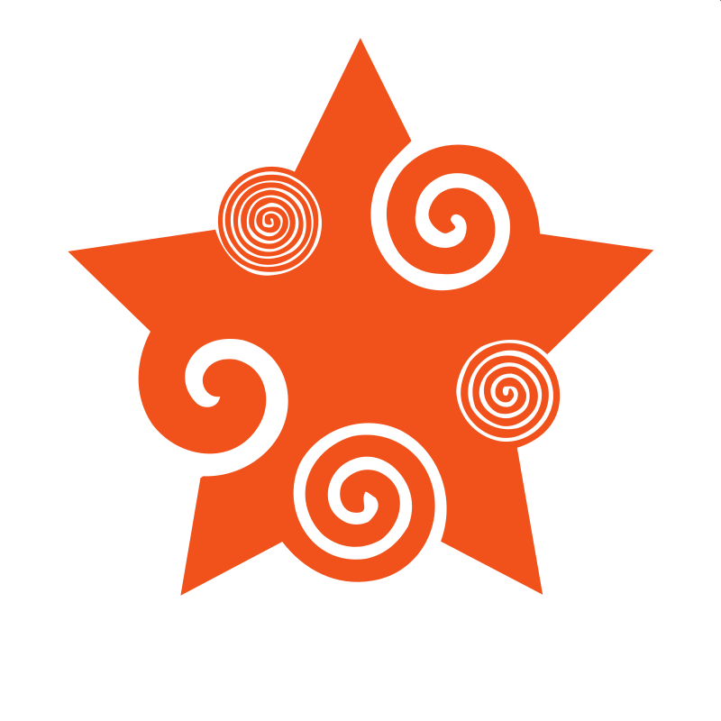Orange color star decorative design element