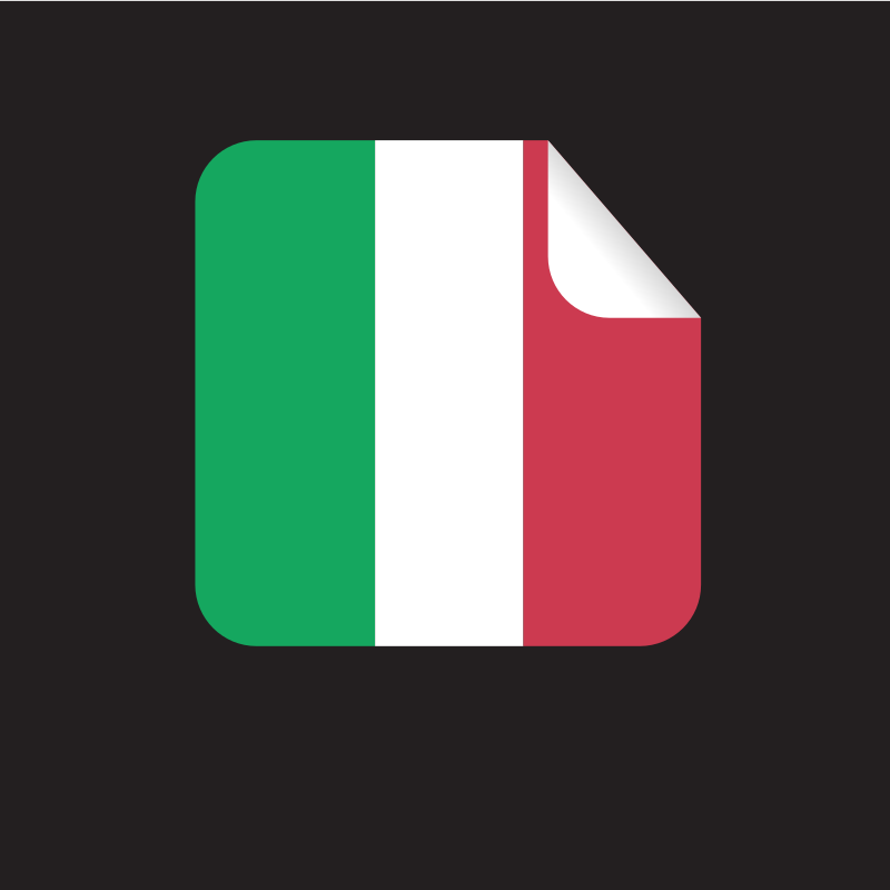 Italy peeling sticker flag