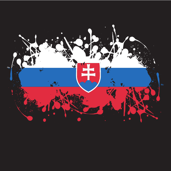 Slovakian flag ink blot