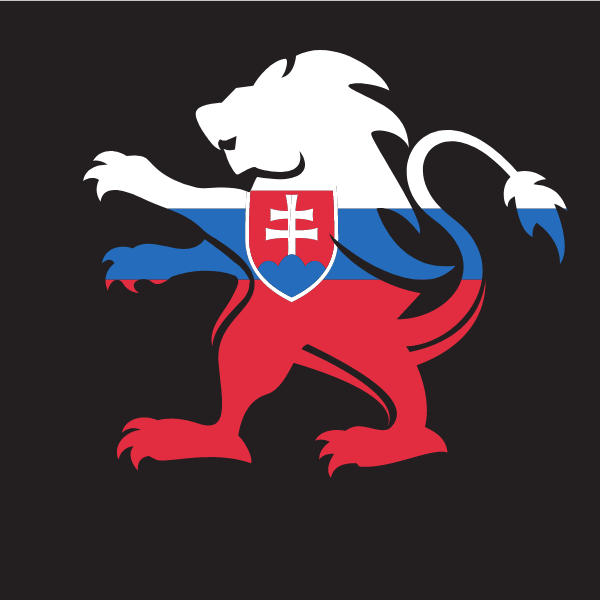 Slovakian flag lion silhouette